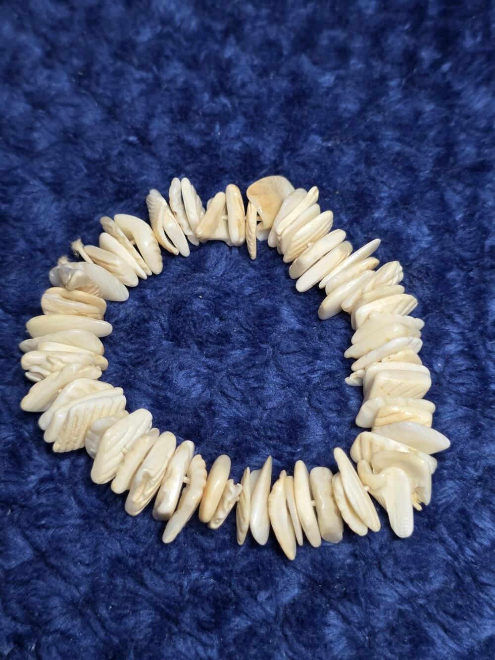 Vintage White Clam Shell Chip Stretch Bracelet Beachy Surfer Y2K Boho Chic...